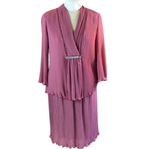 NWT Alfred Angelo Womens 2-Piece 16 Jacket 18 Skirt Sugar Plum Polyester - Picture 1 of 7